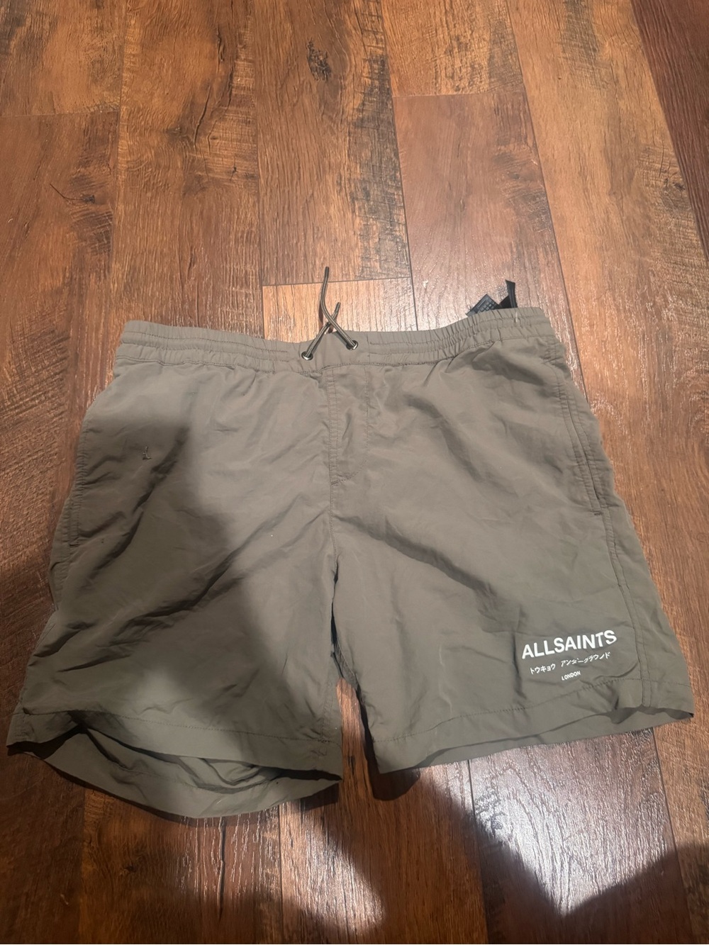 AllSaints Olive Green Men's Athletic Shorts
